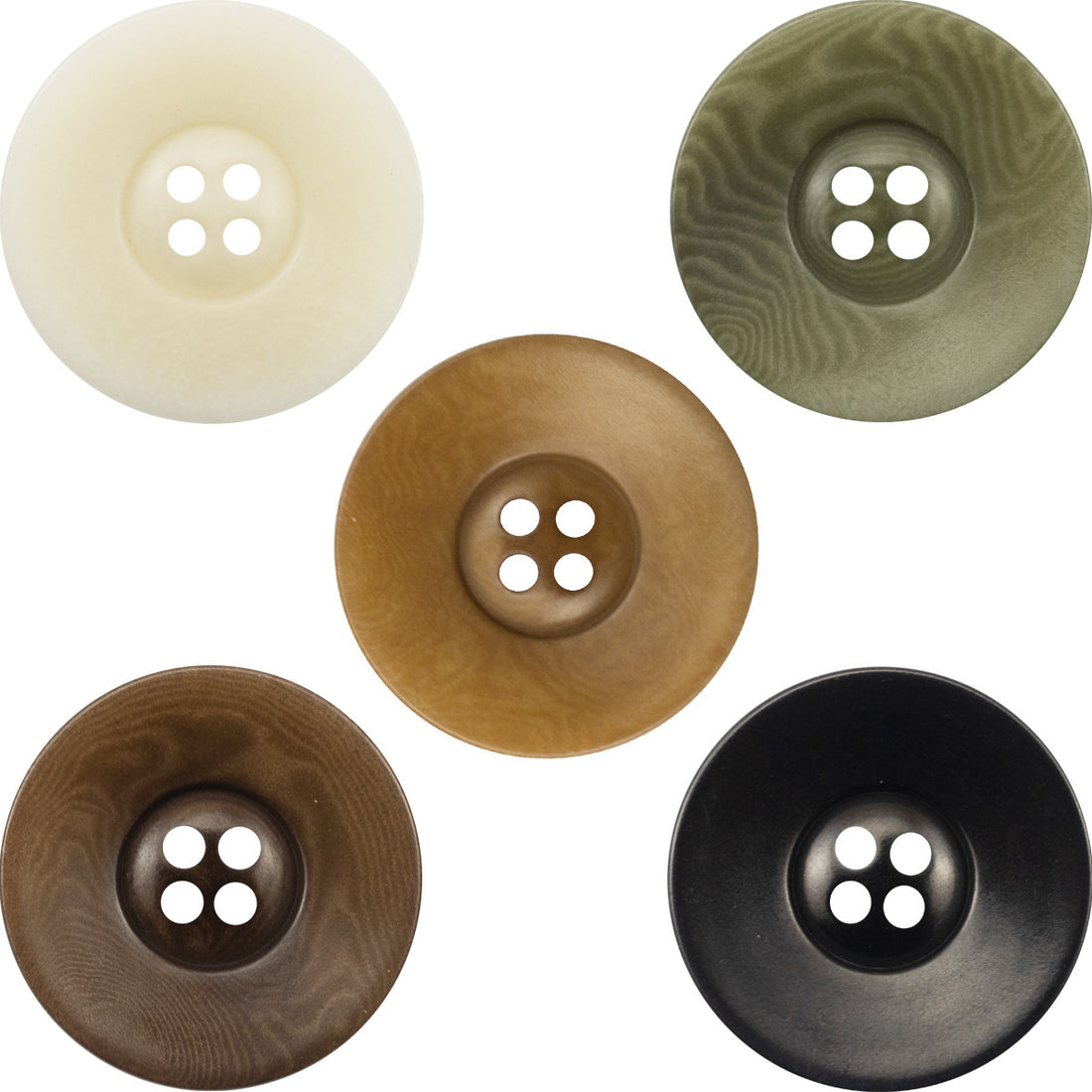 Vintage Wide-Edged Fruit Buttons for Army Green Casual Jackets 10pcs - Lots of Buttons