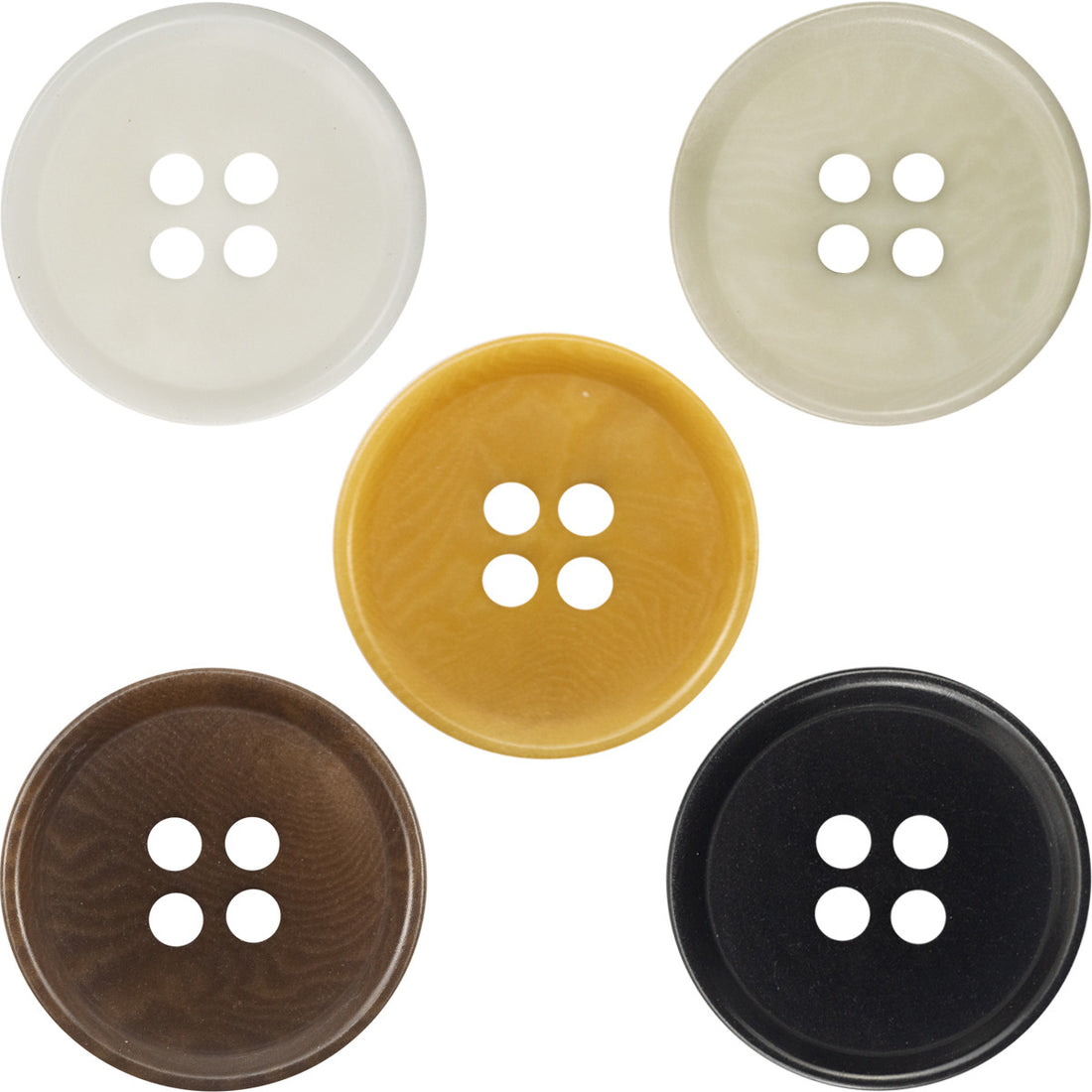 15/20mm Black White Brown Tagut Nut Corozo Buttons 10pcs - Lots of Buttons