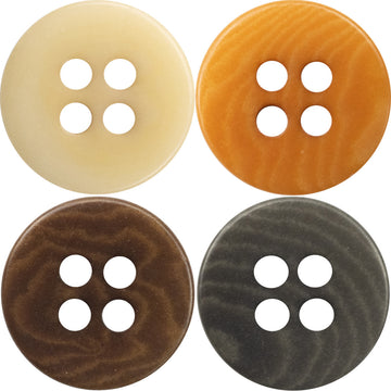11.5/12.5mm Flat Four-Hole Orange and Gray Fruit Buttons 10pcs - Lots of Buttons