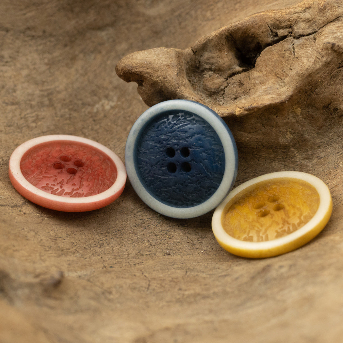 French Vintage Red Yellow Blue Fruit Buttons for Cashmere Cardigans 5pcs - Lots of Buttons