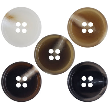 15-30mm Brown Ray Four-Hole Resin Flat Button 50 Pack - Lots of Buttons