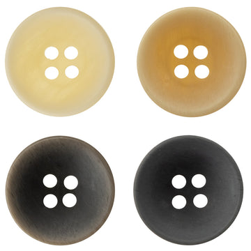 11.5mm Matte Bowl-Shaped Light Yellow Black Resin Buttons 40 Pack - Lots of Buttons