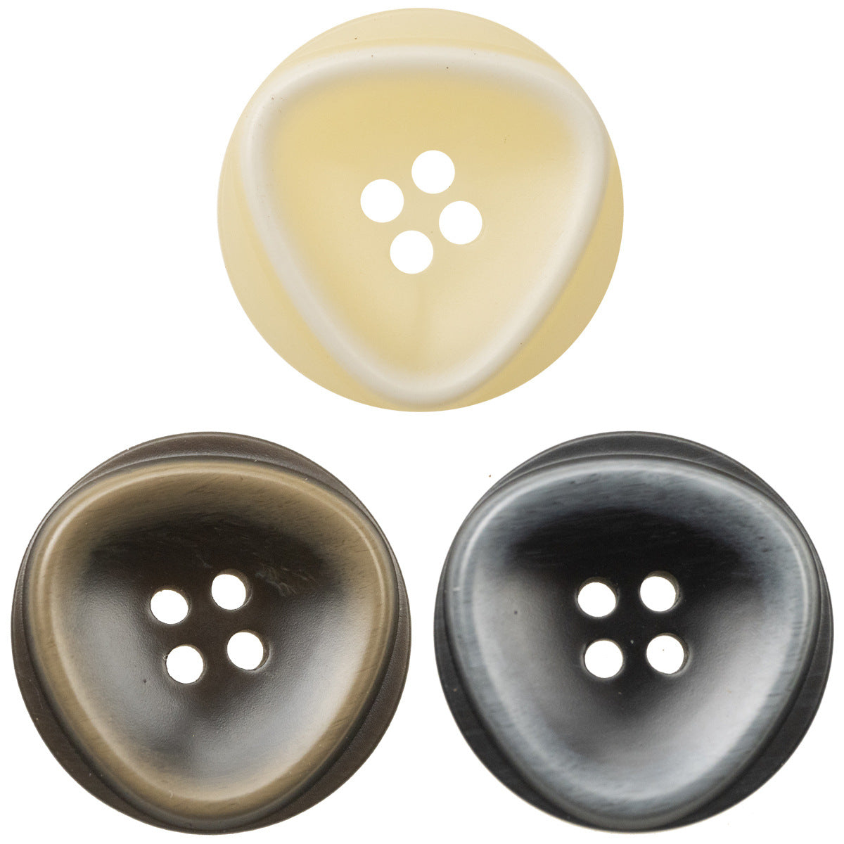 25MM Outer Circle and Inner Triangle Resin Buttons 30 Pack - Lots of Buttons