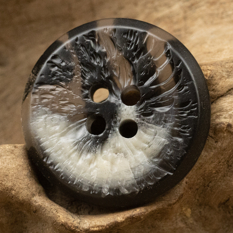 Black, White and Brown Uneven Surface Resin Buttons 30 Pack - Lots of Buttons