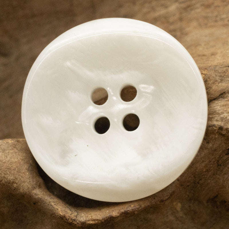 25mm Curved Four-Hole Imitation Shell Black Brown White Resin Buttons 10pcs - Lots of Buttons