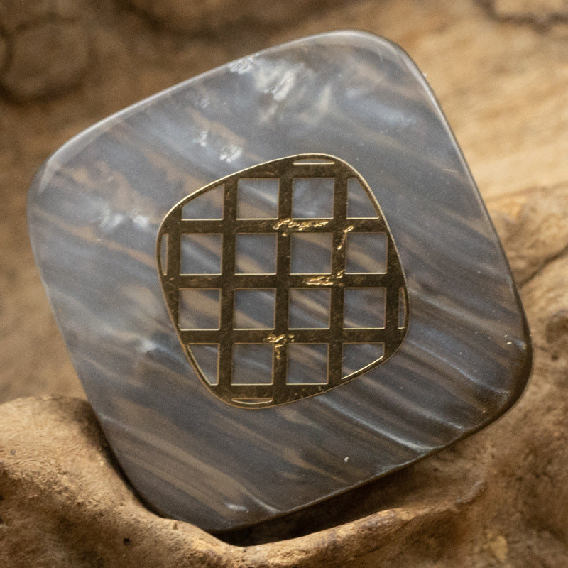 Square Champagne Gold-Foil Resin Buttons for Cashmere Coat 10pcs - Lots of Buttons
