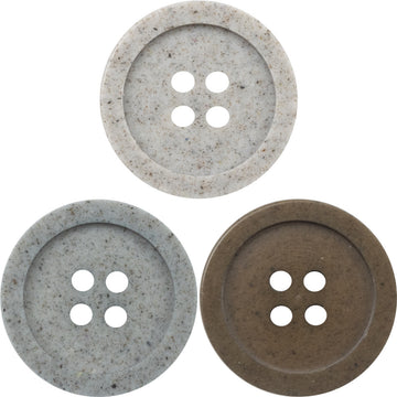 15-25MM Wide-Edged Distressed Cement Gray Resin Buttons 30pcs - Lots of Buttons