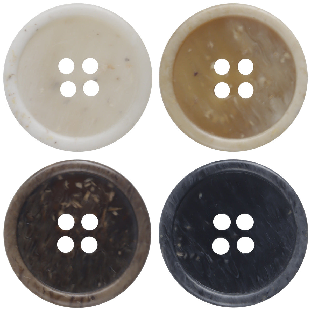 Wood Chip Texture 4 Hole Resin Button for Casual Pants 40 Pack - Lots of Buttons