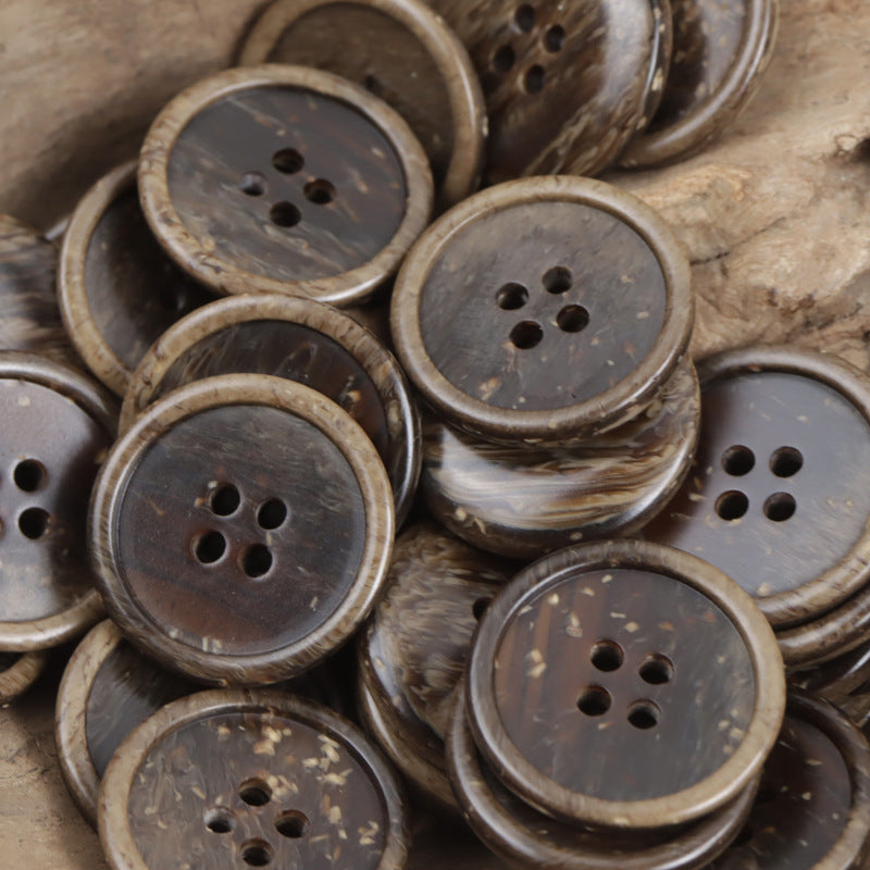 Wood Chip Texture 4 Hole Resin Button for Casual Pants 40 Pack - Lots of Buttons