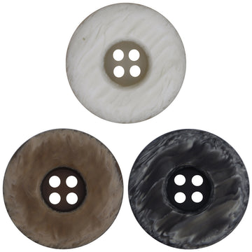 Wide-Brim Two-Tone Resin Buttons for Women's Outerwear 30pcs - Lots of Buttons