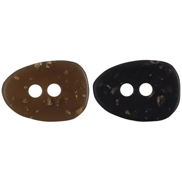 Oval Brown Resin Buttons Gold Foil Texture Earthy Tone 30PCS - Lots of Buttons
