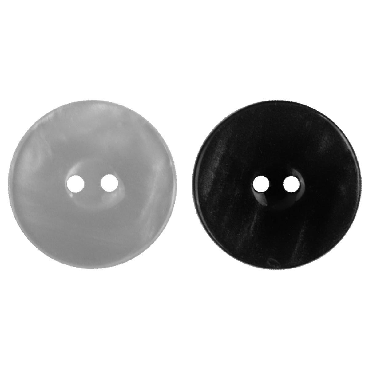 11.5mm Round 2 Hole White Black Resin Buttons,100pcs - Lots of Buttons