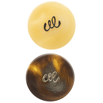 Khaki Yellow/Black-Brown Resin Buttons for Luxury Trousers 10pcs - Lots of Buttons