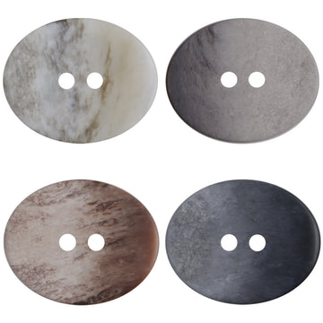 Oval 2 Holes Elegant Gradient Marble Texture Resin Buttons 20pcs - Lots of Buttons