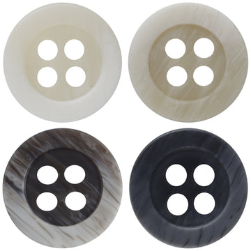 Wide-Edged Wood Grain Resin Buttons for Polo Shirts Collar,50PCS - Lots of Buttons
