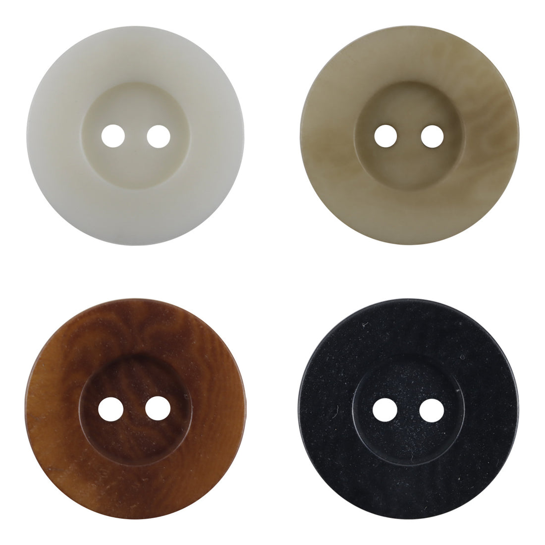 Classic Black White Two-Hole Tagut Nut Buttons for Knitted Cardigans 10pcs - Lots of Buttons