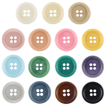 Dopamine-Colored Simple Natural Corozo Buttons 10pcs - Lots of Buttons