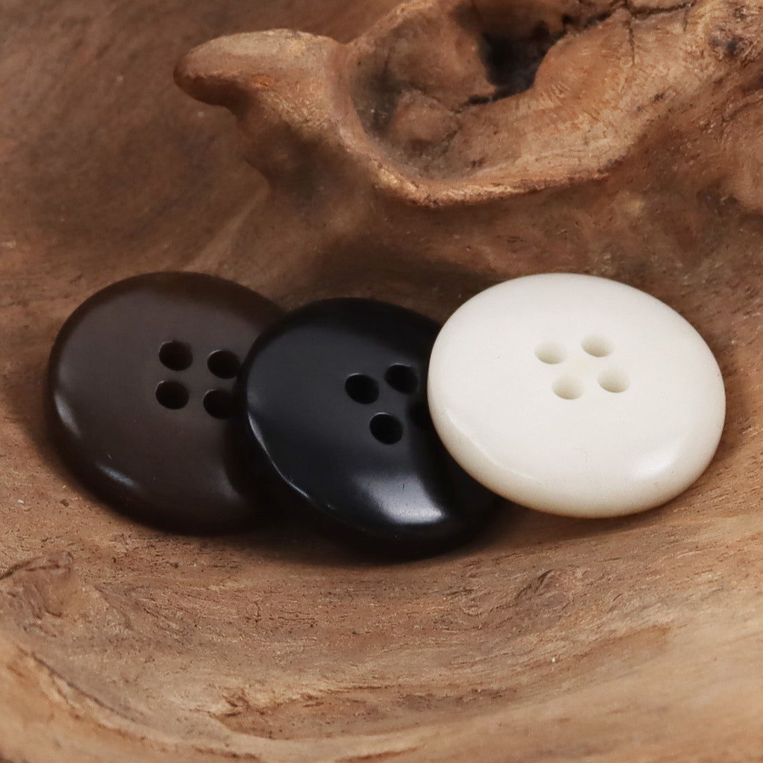 Burnt Coffee Corozo Tagut Nut Buttons for Hoodies Shirts 10pcs - Lots of Buttons