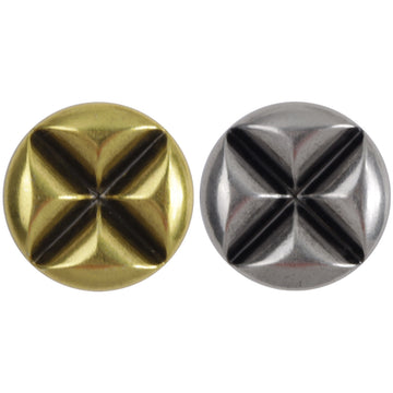 18mm 23mm Bronze Silver Antique X-Pattern Metal Shank Buttons 10pcs - Lots of Buttons