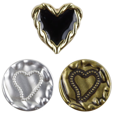 Love-Shaped Glued Metal Buttons with Shanks for Leather Coats 10pcs - Lots of Buttons
