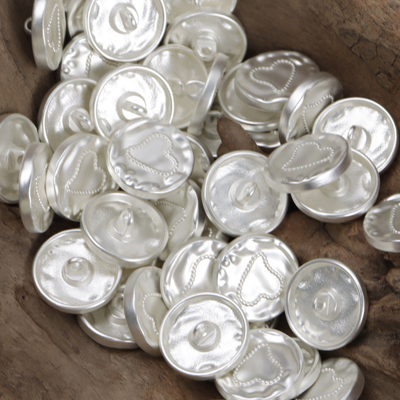 Love-Shaped Glued Metal Buttons with Shanks for Leather Coats 10pcs - Lots of Buttons
