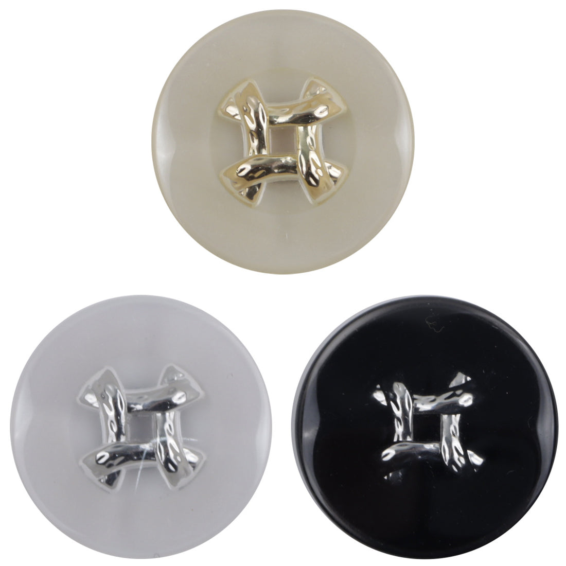 Champagne Resin-Metal Combination Buttons for Woolen Coats 10pcs - Lots of Buttons