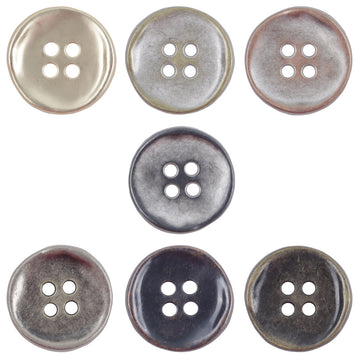 Retro Tin Colored 4 Hole Zinc Alloy Metal Buttons 10PCS - Lots of Buttons