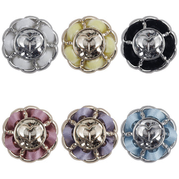 Flower-Shaped Heart Decorative Gold Buttons for Stringing and DIY Crafts 10pcs - Lots of Buttons