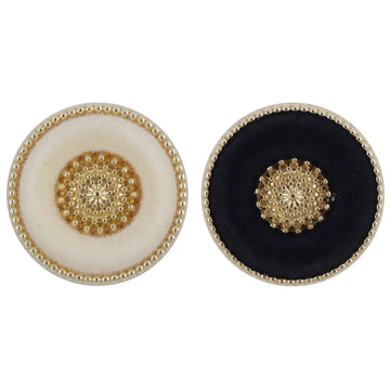 Round Snow Velvet White Gold Metal Buttons for Lady's Luxurious Coats 10pcs - Lots of Buttons