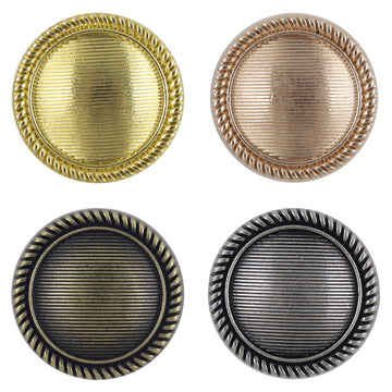 Vintage Striped Zinc Alloy Metal Buttons with Shank 10pcs - Lots of Buttons