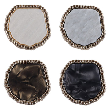 Irregular Marble-Like Texture Resin Metal Combined Shank Buttons 10pcs - Lots of Buttons