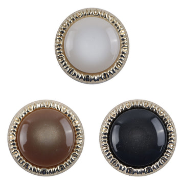 Round Resin and Metal Shank Uniform Buttons Rippled Edges 10pcs - Lots of Buttons