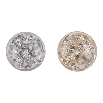 Crystal Flower Resin Metal Shank Buttons 10pcs - Lots of Buttons