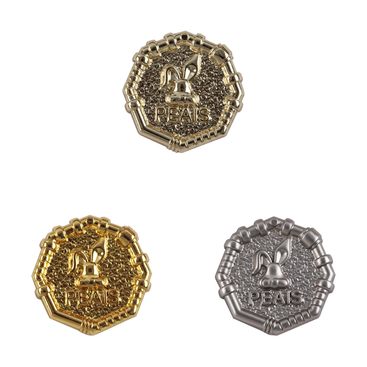 Rabbit Sheriff Golden Metal Buttons for School Uniforms 10pcs - Lots of Buttons