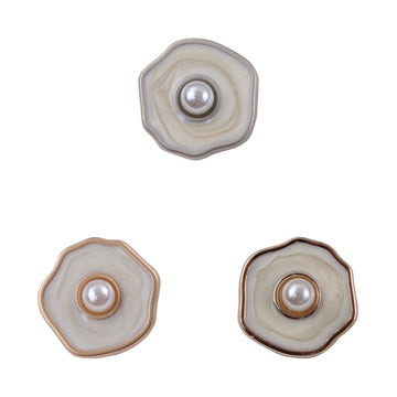 Polygonal Pearl Gold Silver Metal Buttons for Women's Woolen Suit 10pcs - Lots of Buttons