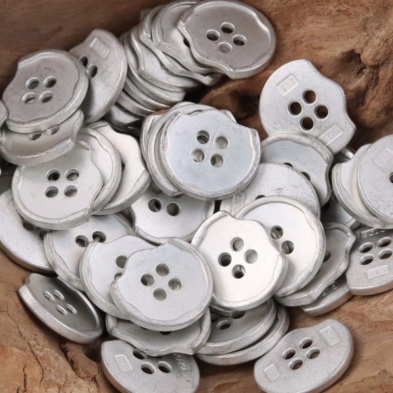 Irregular Shaped Sandy Gold Metal Buttons for Bag and Hat Making 10pcs - Lots of Buttons