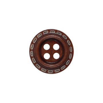 Dashed Circle Four-Hole Red Lacquered Wooden Buttons 100PCS - Lots of Buttons