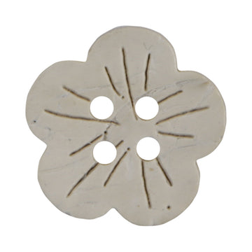 Beige Small Flower Natural Coconut Shell Buttons for Baby Clothing 50pcs - Lots of Buttons
