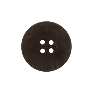 Vintage Burnt Yellowish Black Double-Sided Flat Real Horn Buttons 10pcs - Lots of Buttons