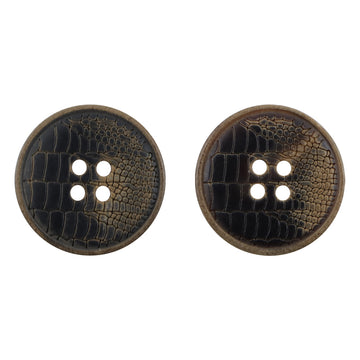 Vintage Burnt Snake Skin Pattern Genuine Horn Buttons 10pcs - Lots of Buttons