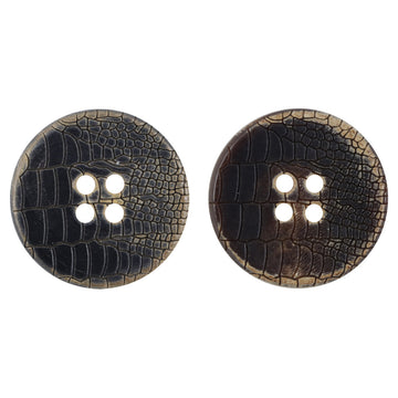 Snakeskin Cracked Flat Horn Buttons for Retro Leather Jackets 10pcs - Lots of Buttons
