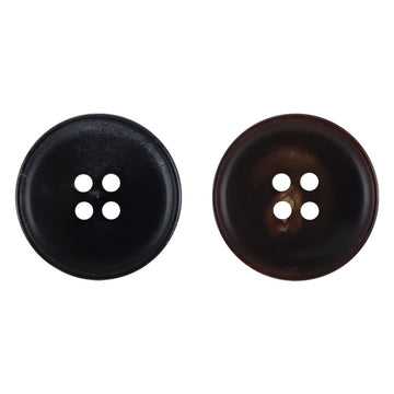 4-Hole Black Brown Natural Horn Buttons for Winter Coats 10pcs - Lots of Buttons