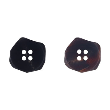 Exotic-Shaped Black Brown Natural Ox Horn Buttons 10PCS - Lots of Buttons