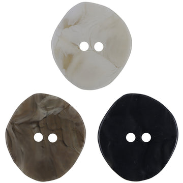 Irregular Rhombus 30mm Extra Large White Coffee Black Resin Buttons 20pcs - Lots of Buttons