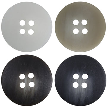 White Khaki Brown Black Gradient Center-Whitened Resin Buttons 40 Pack - Lots of Buttons