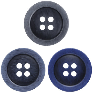Gradient Gray-Blue Imitation Wood Grain Resin Buttons 20pcs - Lots of Buttons