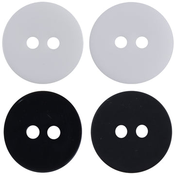 Simple Two-Hole Round Black and White Resin Buttons 40 Pack - Lots of Buttons