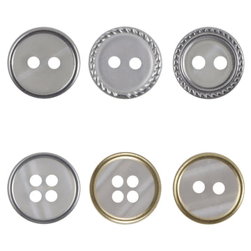 Lockstitch Imitation Shell Pattern Round Resin Buttons,50PCS - Lots of Buttons