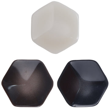 15mm-30mm White Brown Black Hexagonal Resin Buttons 30 Pack - Lots of Buttons