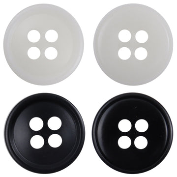 Classic Black and White Resin Buttons for Shirt Suit,100PCS - Lots of Buttons